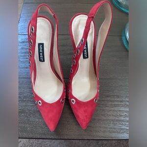 Nine West Tatin Heels. Red. Size 6.5